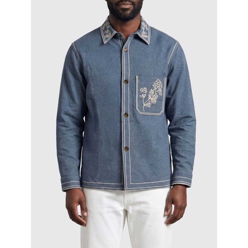 Isabel Marant Men Embroidered Cotton Rudy Overshirt Isabel Marant